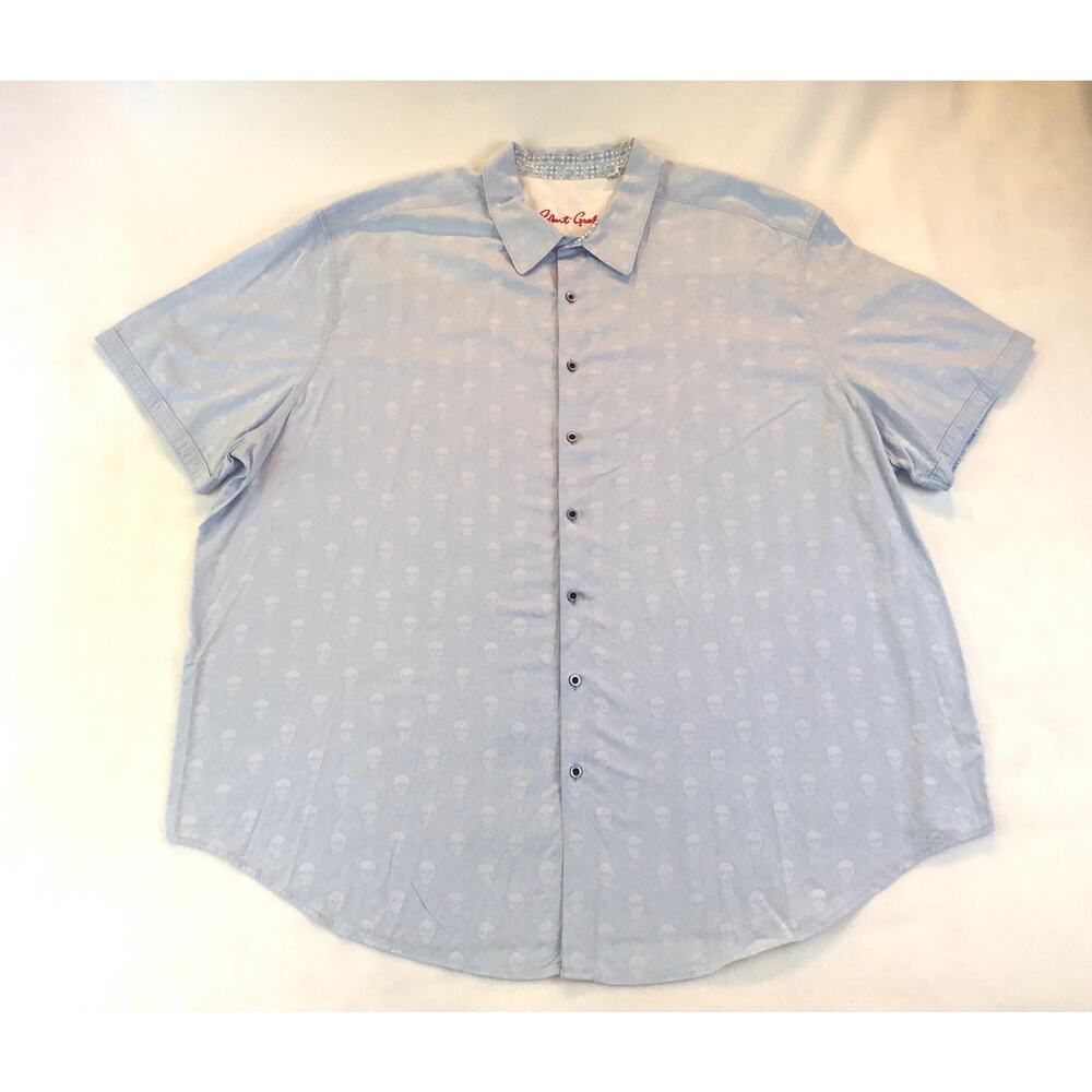 Robert Graham 4XL Blue Shirt Skulls Short Sleeve 4XLarge